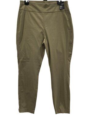 New York & Company The Whitney Pull On Pant L Tan Stretch High Waist Career